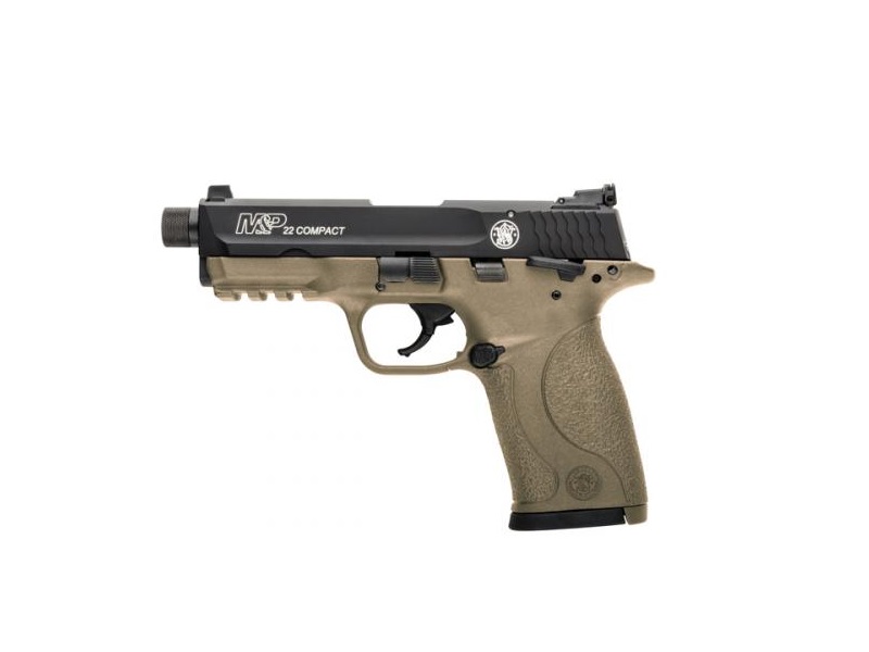 SMITH AND WESSON M&P22 COMPACT 22LR FDE THREAD 1 SM10242