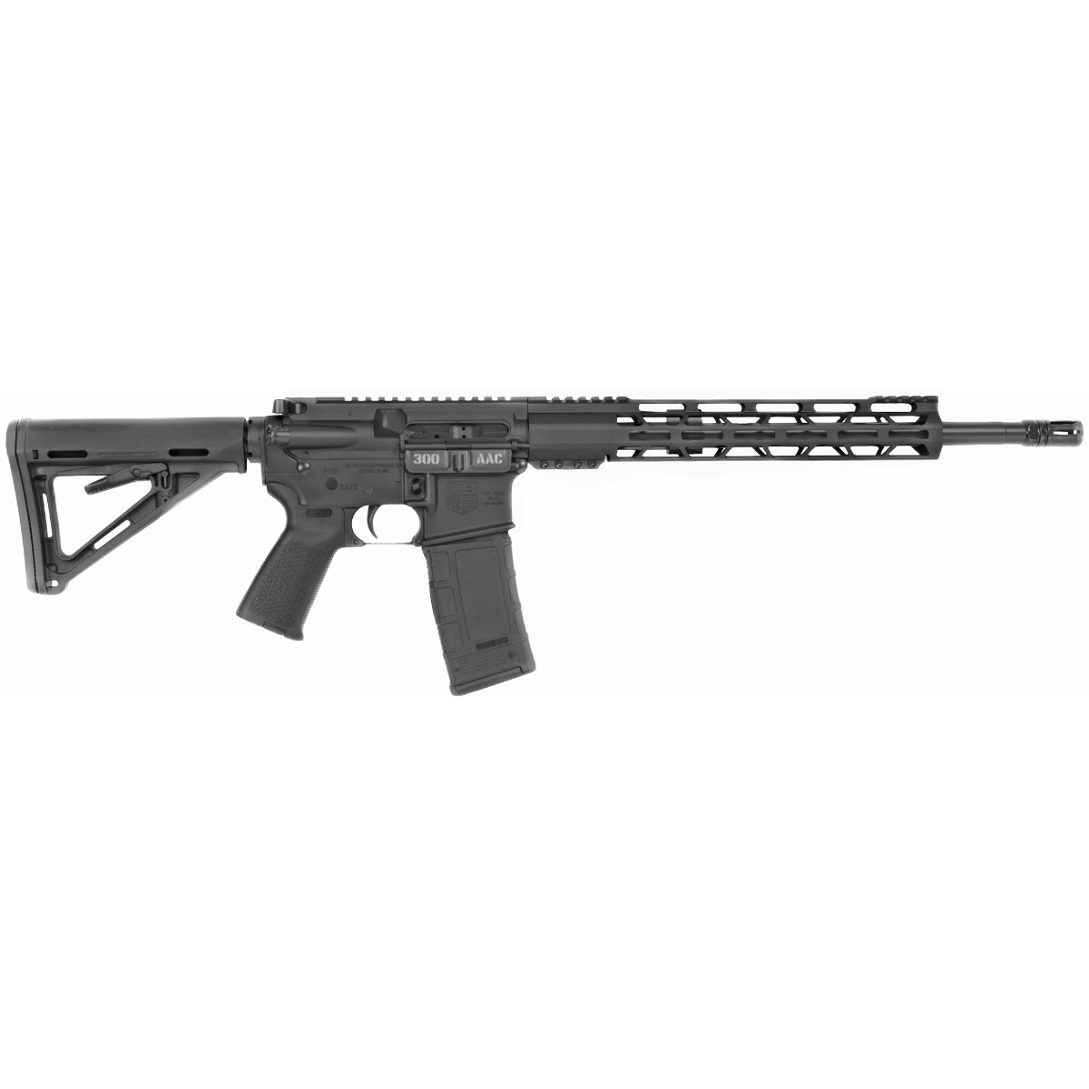 Diamondback DB15 AR Rifle - Black | 300 BLK | 16" Barrel | 12" M-LOK Rail | A2 Grip | A2 Flash Hider 1 db15ccml300b 1 2