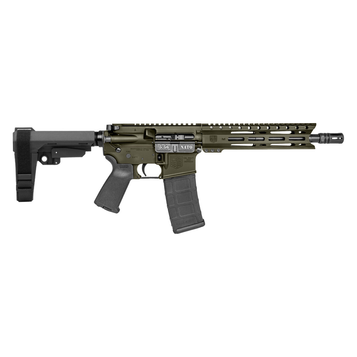 DIAMONDBACK FIREARMS DB-15 PIST 5.56MM ODG 10" SBA3 1 db1916k10175d6