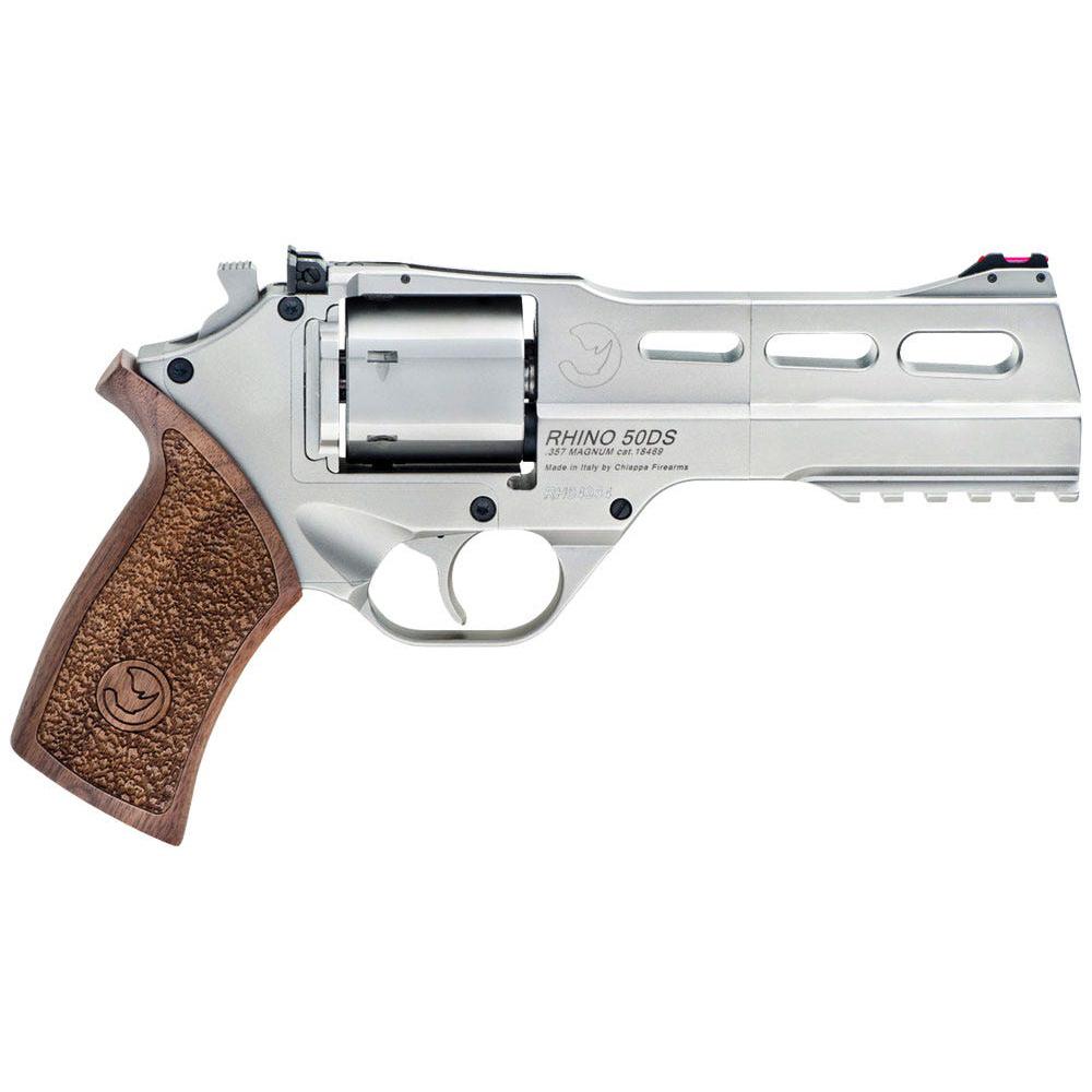 Chiappa Rhino 50DS Handgun .357 Mag 6rd Capacity 5" Barrel Nickel Plated with Walnut Grips and 3 Moon Clips 1 https3A2F2Fmedia.chattanoogashooting.com2Fimages2Fproduct2FCH3402232FCH340223 1