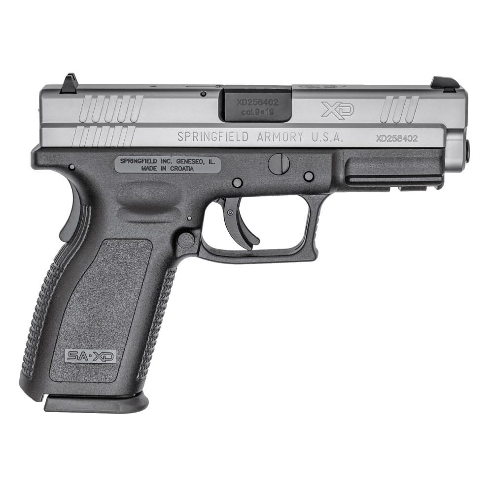 Springfield XD Service Model Handgun 9mm Luger 10rd Magazines (2) 4" Barrel Black with Silver Slide 1 https3A2F2Fmedia.chattanoogashooting.com2Fimages2Fproduct2FFKXD93012FFKXD9301 1
