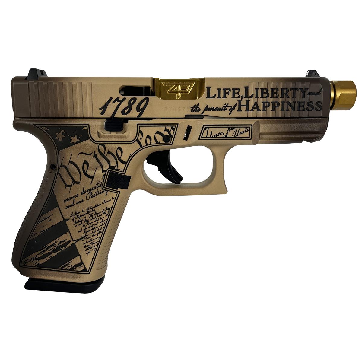 Glock 19 Gen 5 Custom "Constitution Model" Handgun 9mm Luger 15rd Magazines (3) 4.6" Threaded Barrel Austria 1 https3A2F2Fmedia.chattanoogashooting.com2Fimages2Fproduct2FGLPA195S203CS2FGLPA195S203CS 1