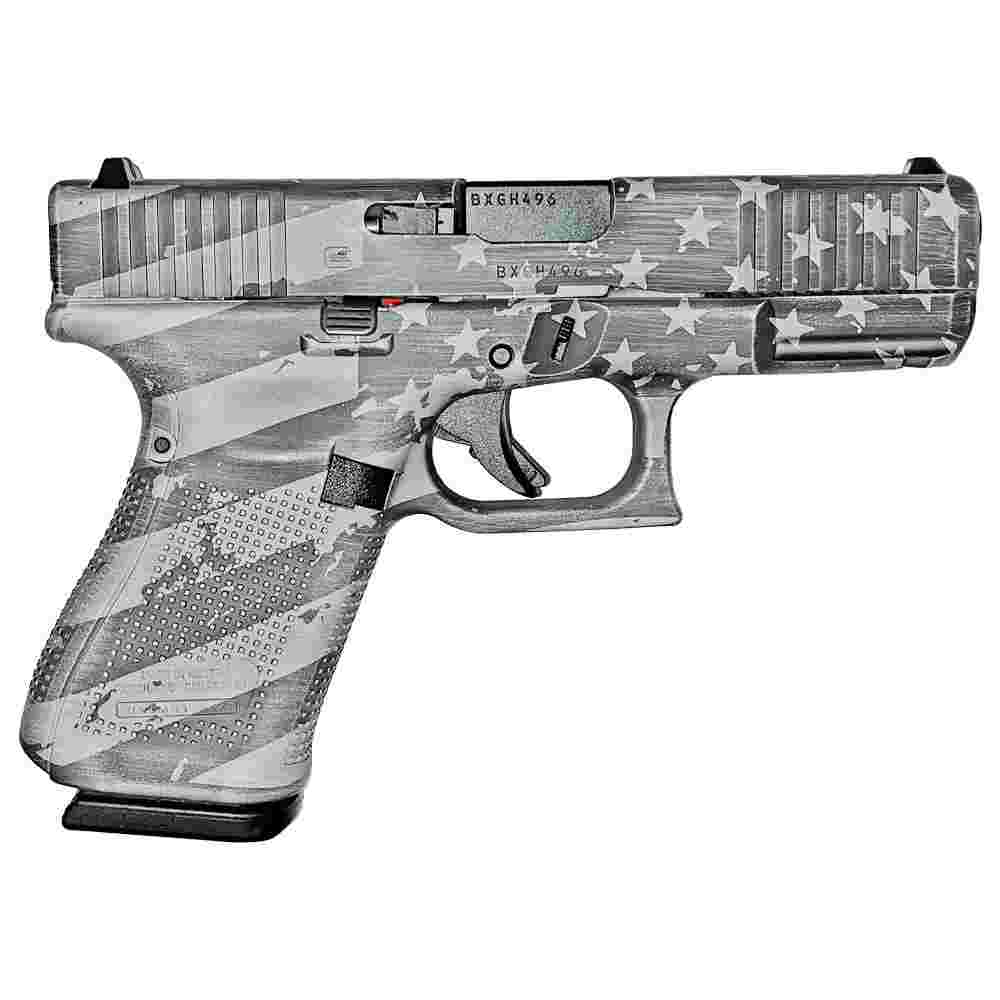 Glock 19 Gen 5 Custom "Distressed Flag - Gray" Handgun 9mm Luger 15/rd Magazines (3) 4.02" Barrel Austria 1 https3A2F2Fmedia.chattanoogashooting.com2Fimages2Fproduct2FGLPA195S203DISFLAGGRY2FGLPA195S203DISFLAGGRY 1
