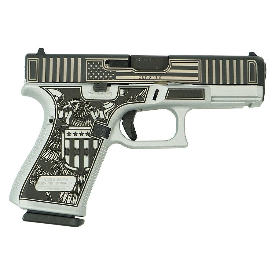 Glock G19 Gen 5 Custom Trump "Take America Back" Handgun 9mm Luger 15rd Magazines (3) 4.02" Barrel Austria 1 https3A2F2Fmedia.chattanoogashooting.com2Fimages2Fproduct2FGLPA195S203TTAB2Fglock g19 gen5 9mm 15rd trump take america back 0002 right