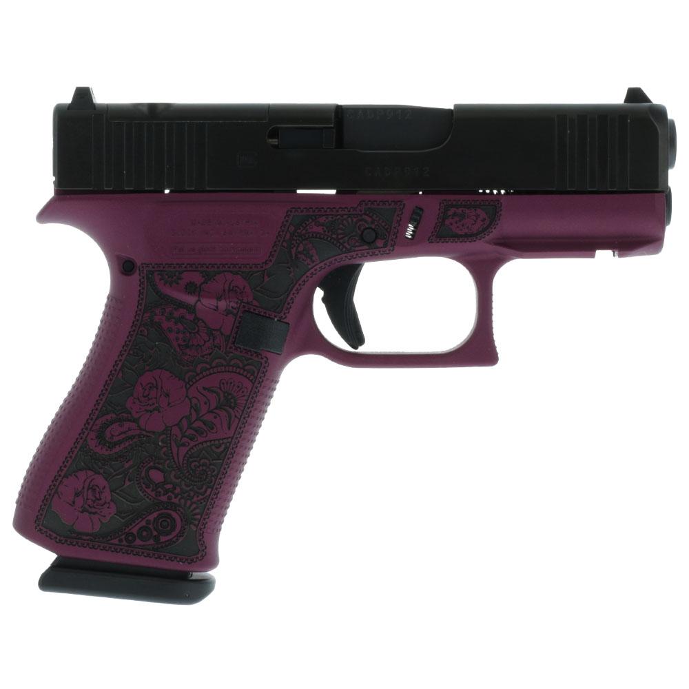 Glock 43x MOS Custom "Glock and Roses Black Cherry Frame" Subcompact Handgun 9mm Luger 10rd Magazines (2) 3.41" Barrel Austria 1 https3A2F2Fmedia.chattanoogashooting.com2Fimages2Fproduct2FGLPX4350201FRMOSBCFP2FGLPX4350201FRMOSBCFP 1