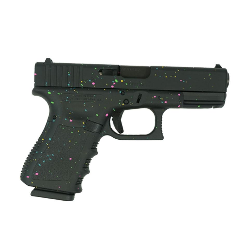 Glock 19 Gen 3 "Multi-Color Paint Splatter Black Base" Compact Handgun 9mm Luger 15rd Magazines(2) 4" Barrel USA Made 1 https3A2F2Fmedia.chattanoogashooting.com2Fimages2Fproduct2FGLUI195020380SP2FGLUI195020380SP6