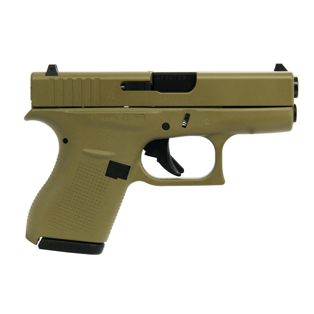 Glock 42 Custom "FDE" Subcompact Handgun .380 ACP 2/6rd Magazines 3.25" Barrel USA 1 https3A2F2Fmedia.chattanoogashooting.com2Fimages2Fproduct2FGLUI42502FDE2FGLUI42502FDE 3 4