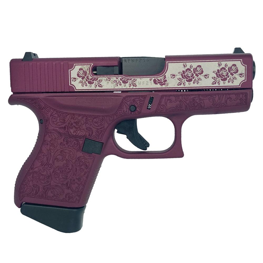 Glock 43 "Black Cherry Roses vs Paisley" Subcompact Handgun 9mm Luger 6/rd Magazines (2) 3.41" Barrel USA 1 https3A2F2Fmedia.chattanoogashooting.com2Fimages2Fproduct2FGLUI4350201BCP2FGLUI4350201BCP2