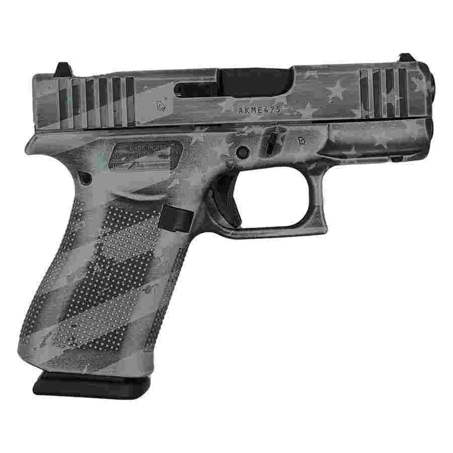Glock 43X "US Flag" Distressed Gray Handgun 9mm Luger 10rd Magazines(2) 3.4" Barrel Accessory Rail USA Made 1 https3A2F2Fmedia.chattanoogashooting.com2Fimages2Fproduct2FGLUX4350201FRDISFLAGGRY2FGLOCK 43X FS 9MM W FRONT RAILS Distressed Flag Gray GLUX4350201FRDISFLAGGRY 0003 Right