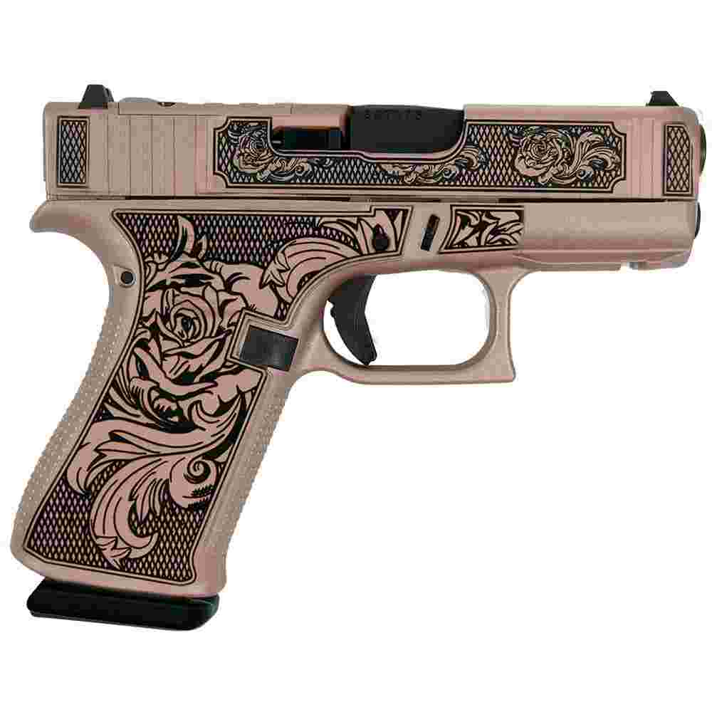 Glock 43X "Glock & Roses II" Handgun 9mm Luger 10rd Magazines(2) 3.4" Barrel Accessory Rail USA Made 1 https3A2F2Fmedia.chattanoogashooting.com2Fimages2Fproduct2FGLUX4350201FRGRII2FGLUX4350201FRGRII 1