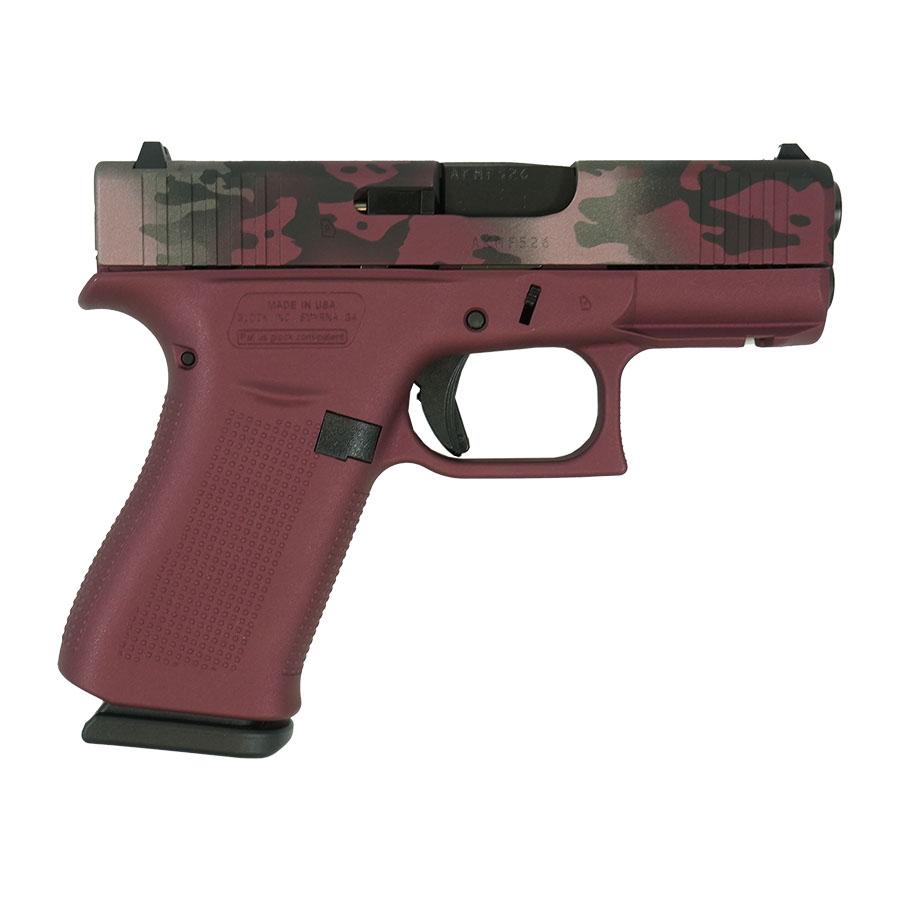 Glock 43X Dark Pink w/Camo Slide Frame Handgun 9mm Luger 10rd Magazines(2) 3.4" Barrel Accessory Rail USA Made 1