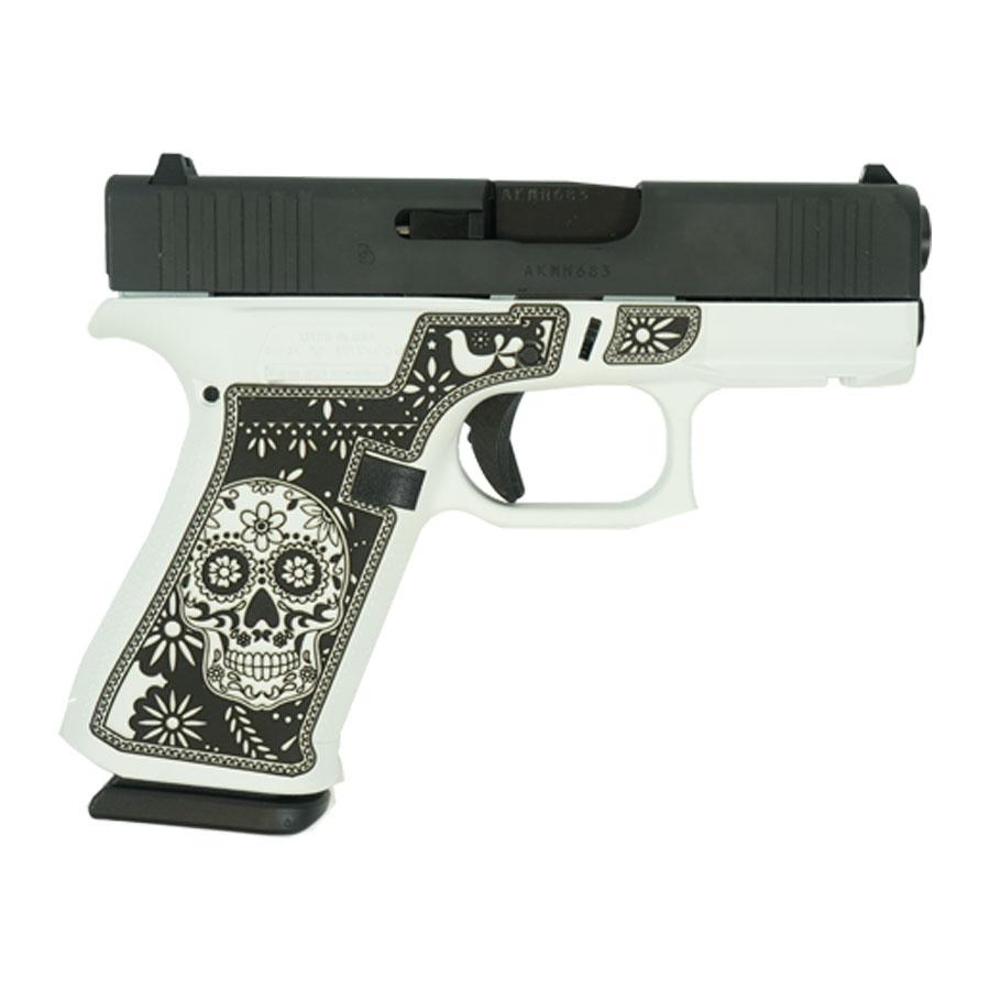 Glock 43X "Sugar Skull" Black & White Handgun 9mm Luger 10rd Magazines(2) 3.4" Barrel Accessory Rail USA Made 1