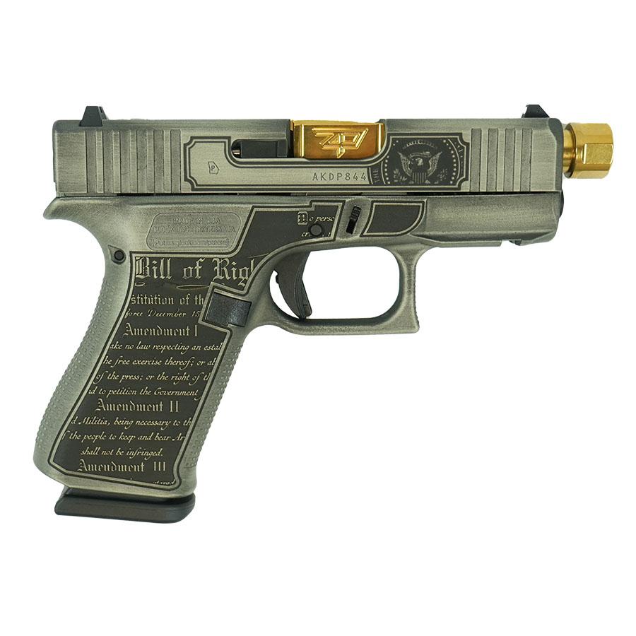 Glock 43X "Trump" Gold Barrel Edition Handgun 9mm Luger 10rd Magazines(2) 3.9" Threaded Barrel Accessory Rail USA Made 1