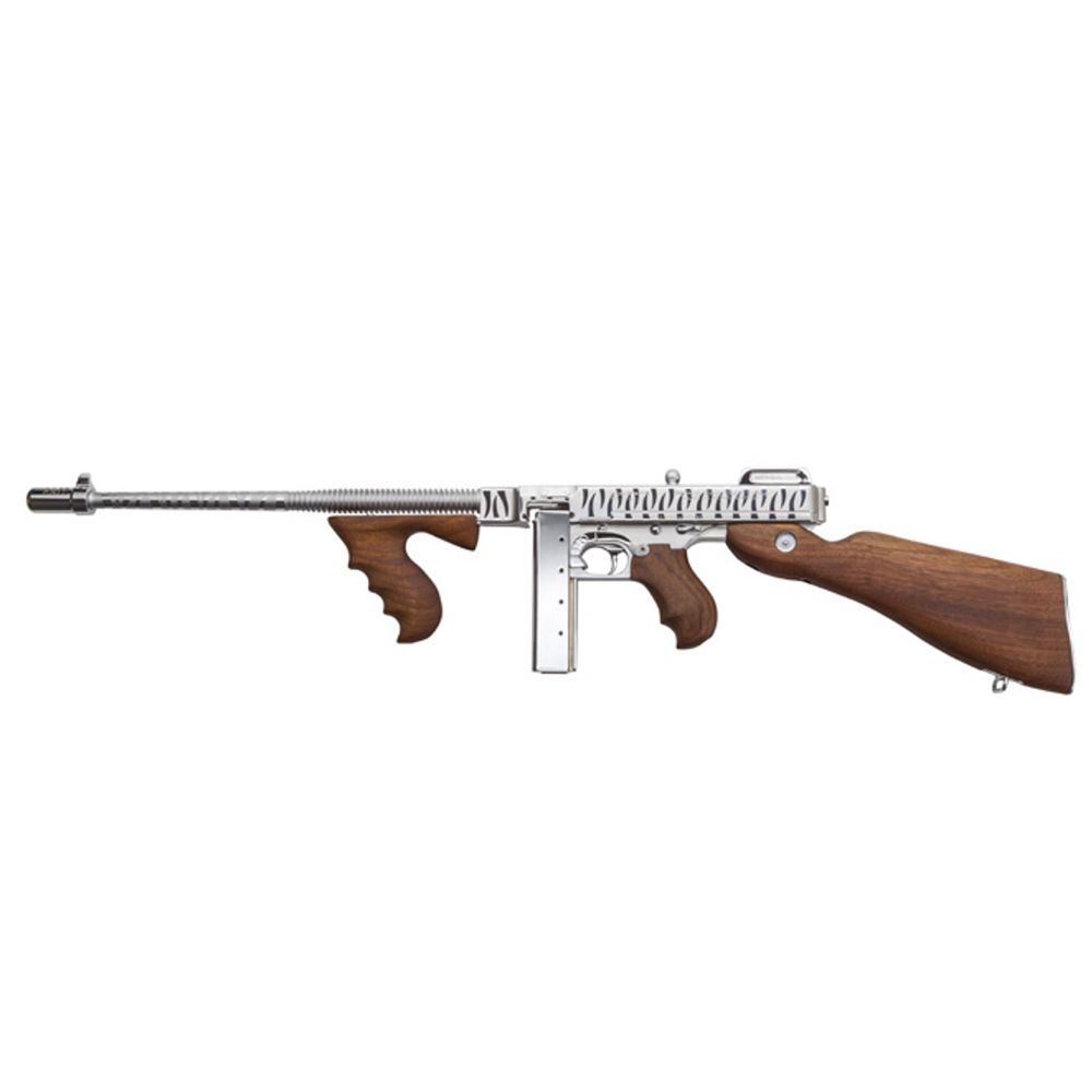 THOMPSON 1927A1 DELUXE CARBINE .45CAL W/50 RD DR & 20RD CHROME TIGER STRIPE 1 https3A2F2Fmedia.chattanoogashooting.com2Fimages2Fproduct2FKZT150DCRTS2FKZT150DCRTS