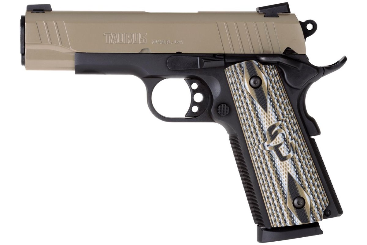 Taurus PT1911 Commander Cerakote Mill Spec Sand .45 ACP 8rd Magazine 4.20" Barrel VZ Grip 1 https3A2F2Fmedia.chattanoogashooting.com2Fimages2Fproduct2FTX1191101COMSVS2FTX1191101COMSVS