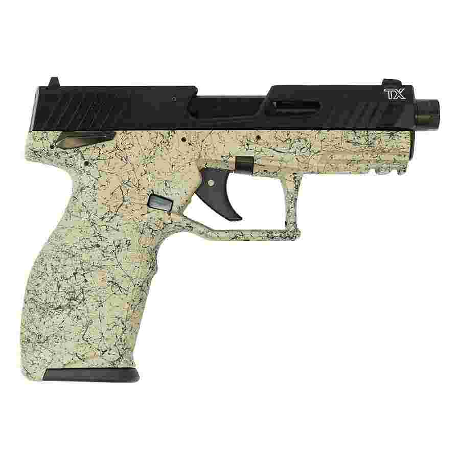 Taurus TX22 Handgun .22 LR 16&22rd Magazines 4.6" Barrel FDE Splatter on Black Slide/Black Frame 1 https3A2F2Fmedia.chattanoogashooting.com2Fimages2Fproduct2FTX12TX22141SP32Ftaurus 2tx 22 22lr 4 fde splat bk bk