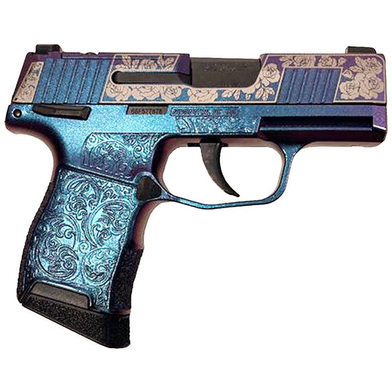 Sig Sauer P365-380-BSS-MS Exclusive "Guns & Roses" Mongoose Purple Handgun .380 10rd Magazines (2) 3.1" Barrel 1 https3A2F2Fmedia.chattanoogashooting.com2Fimages2Fproduct2FXI640164MGR2Fcustom sig sauer p365 380 bss ms nitron pistol guns roses mongoose purple cssi exclusive