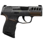 Sig Sauer P365 "Gold Bug" Handgun 9mm luger 10rd Magazines(2) 3.1" Black Barrel Tactical Cut Distressed Grey Slide/Brown Grip Octagon Stippling 2 https3A2F2Fmedia.chattanoogashooting.com2Fimages2Fproduct2FXI681228GB3652FGoldBugP365BB R