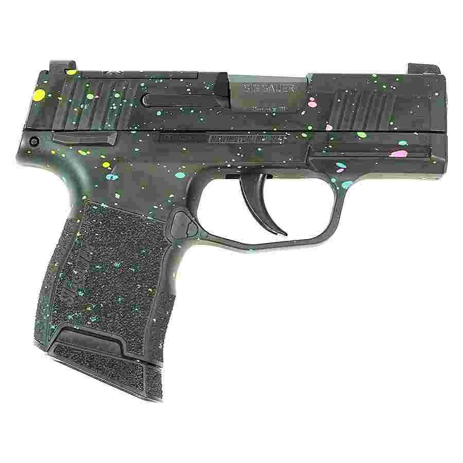 Sig Sauer "Multi-Color Paint Splatter" P365 Optic Ready Handgun 9mm Luger 10rd Magazines(2) 3.1" Barrel X-RAY 3 Sights Manual Safety 1 https3A2F2Fmedia.chattanoogashooting.com2Fimages2Fproduct2FXI68123580SP2FUp365 9mm 3 0002 right