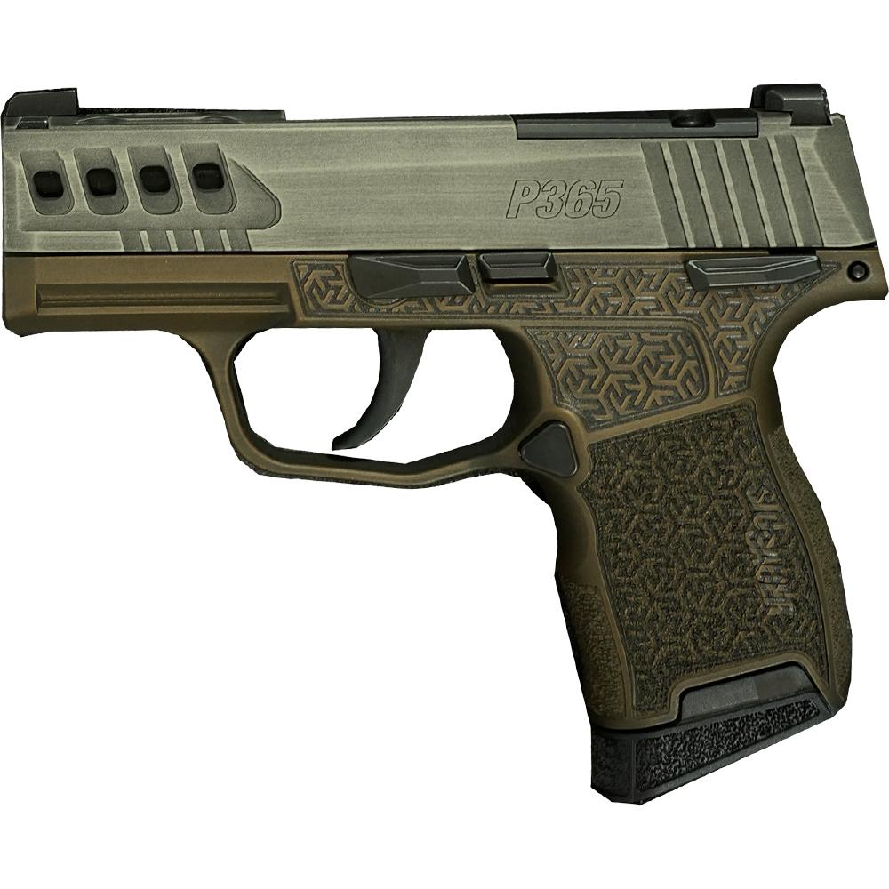 Sig Sauer P365 "Gold Bug"Distressed Gray/Brown OR Handgun 9mm Luger 10rd Magazines(2) 3.1" Barrel X-RAY 3 Sights Manual Safety 1 https3A2F2Fmedia.chattanoogashooting.com2Fimages2Fproduct2FXI681235GB3652FXI681235GB365 1