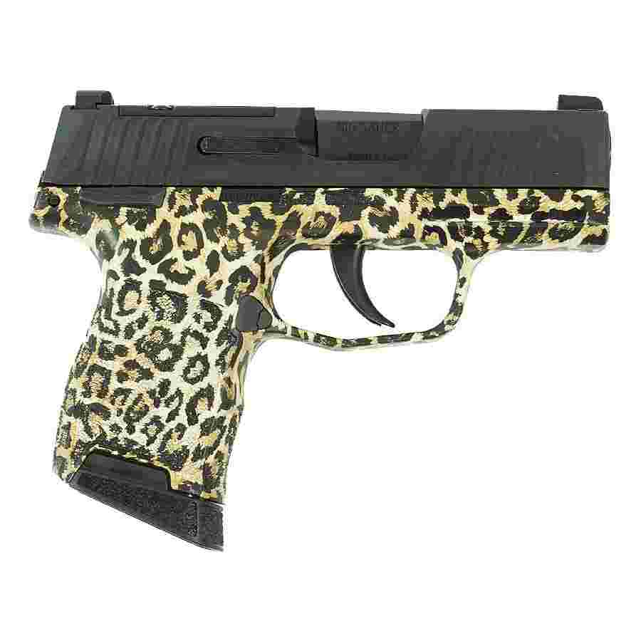 Sig Sauer "Leopard Print" P365 Optic Ready Handgun 9mm Luger 10rd Magazines(2) 3.1" Barrel X-RAY 3 Sights Manual Safety 1 https3A2F2Fmedia.chattanoogashooting.com2Fimages2Fproduct2FXI681235LEP2Fp365 9mm 3.1in striker x ray 3 10rd optic ready man safe leopard pri.psd 0002 right