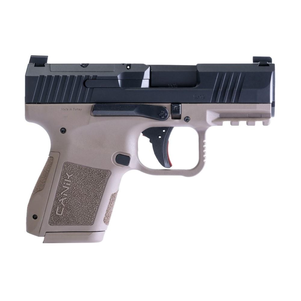Canik Mete MC9 Handgun 9mm Luger 12 and 15rd Magazines (2) 3.18" Barrel Black Slide FDE Frame 1 https3A2F2Fmedia.chattanoogashooting.com2Fimages2Fproduct2FYCHG7620BDN2FYCHG7620BDN 1