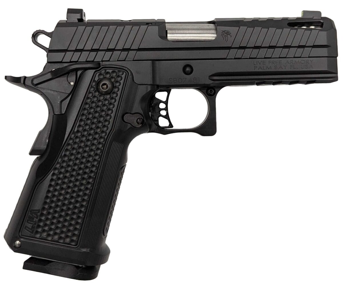 LFA Apollo 11 Compact Pistol - 9mm | Black |Aluminum Grip | 4.1" Ported | 1x17rd Mag 1 lfaportedblack2