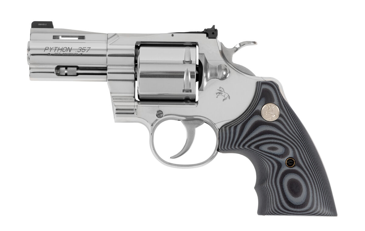 COLT PYTHON CBT 357MAG SS 3" 6RD NS 1 pythonsp3nsflatlayleft77e7