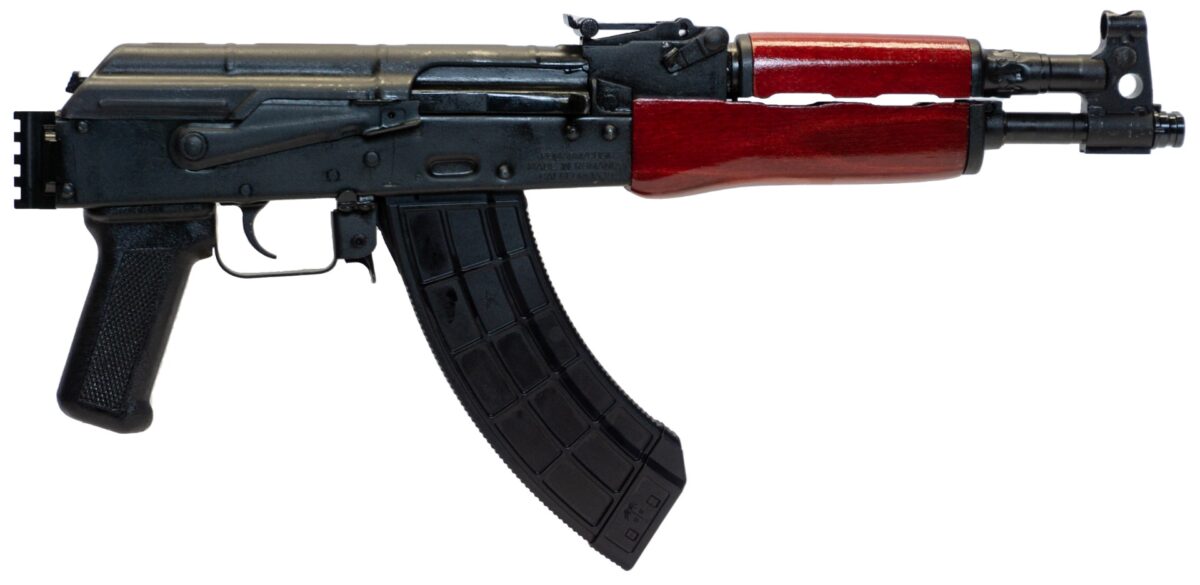 Century Arms Romanian Draco Stamped AK-47 Pistol - Black | 7.62x39 | 12.25" Barrel | Red Wood Handguard 1 red draco