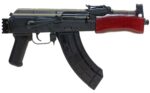 Century Arms Romanian Mini Draco Stamped AK-47 Pistol - Black | 7.62x39 | 7.75" Barrel | Red Wood Handguard 2 red mini draco