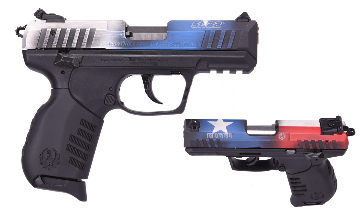 RUGER SR22 TX FLAG 22LR 3.5" BL AS # 1 rugertexasflag2d5c5