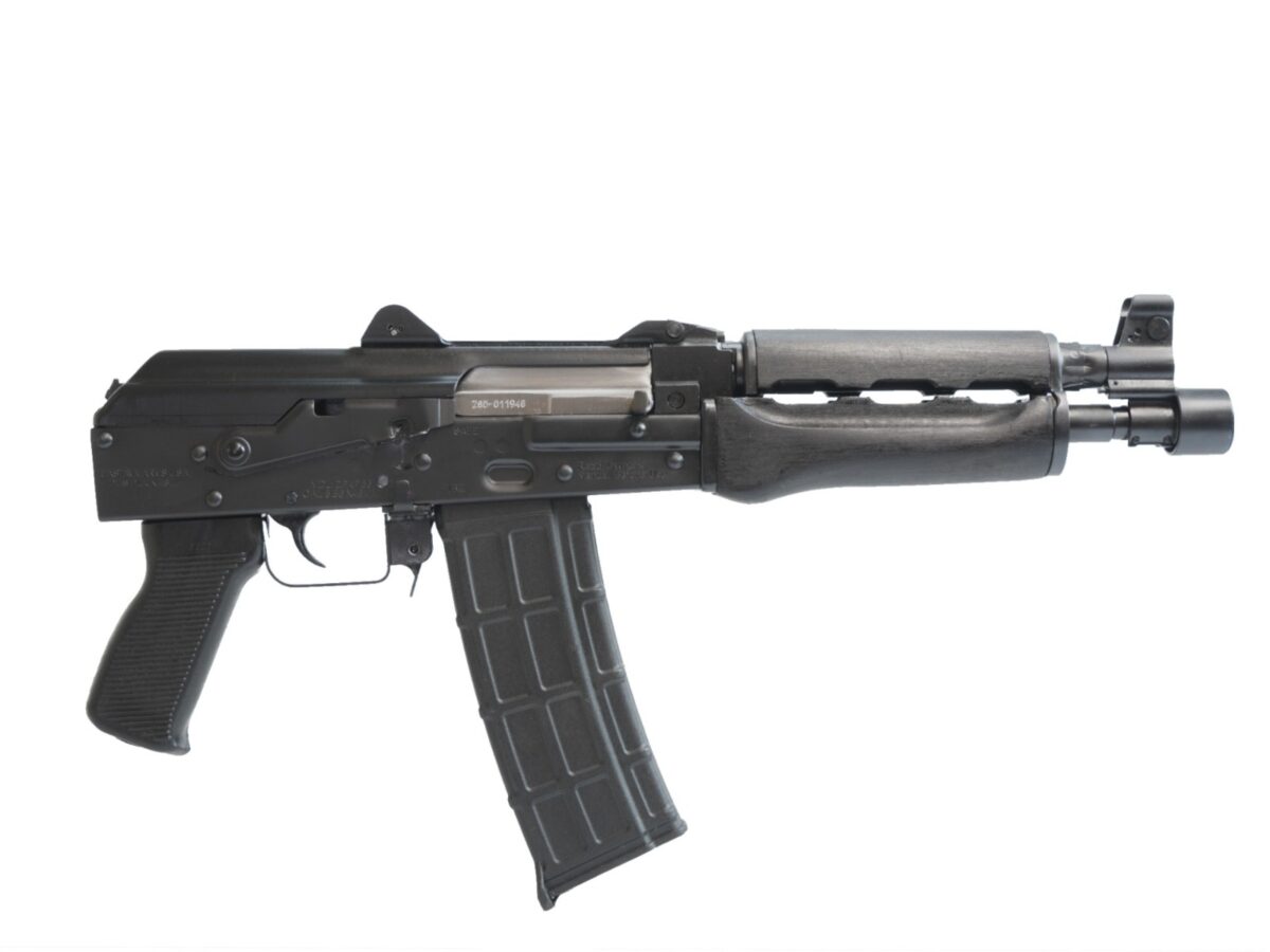 Zastava ZPAP85 AK-47 Pistol BULGED TRUNNION 1.5MM RECEIVER - Stained Wood Handguard | 5.56NATO | 10" Chrome Lined Barrel 1 zp85556 right