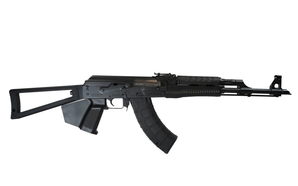 Zastava ZPAPM70 AK-47 Rifle BULGED TRUNNION 1.5MM RECEIVER - Black | 7.62x39 | 16.3" Chrome Lined Barrel | Triangle Stock | Featureless Grip | CA Compliant 1 zr7762rtca right