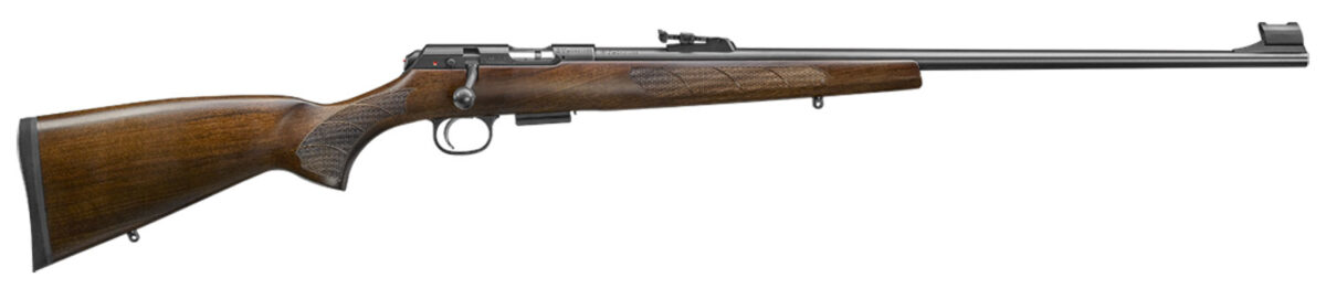 CZ-USA 02302 CZ 457 Lux Full Size 22 WMR 5+1 24" Black Nitride Black Nitride Steel Receiver Turkish Walnut Fixed European-Style Stock Right Hand 1 107711