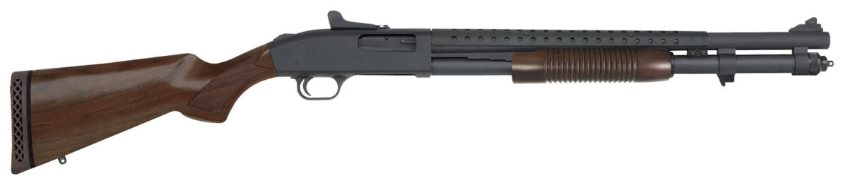 Mossberg 51665 590A1 Retrograde 12 Gauge 3" 8+1 20" Parkerized Heavy-Walled Barrel Black Rec with Ghost Ring Sight Walnut Stock Right Hand 1 109204