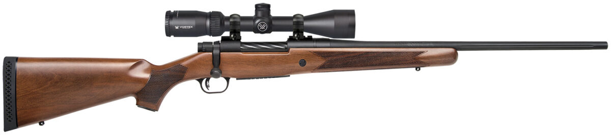 Mossberg 28059 Patriot 25-06 Rem Caliber with 5+1 Capacity, 22" Fluted Barrel, Matte Blued Metal Finish & Walnut Stock Right Hand (Full Size) Includes Vortex Crossfire II 3-9x40mm Scope 1 109226