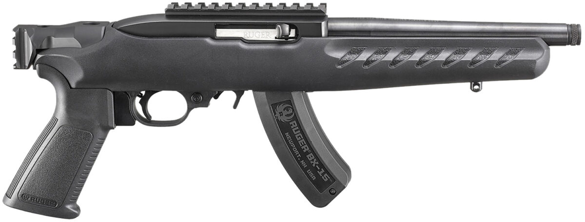 Ruger 4938 22 Charger 22 LR 15+1 8" Black Steel/Threaded Barrel, Matte Black Ergonomic Polymer Grip, Features Picatinny Rail w/Intergrated QD Cup 1 119479