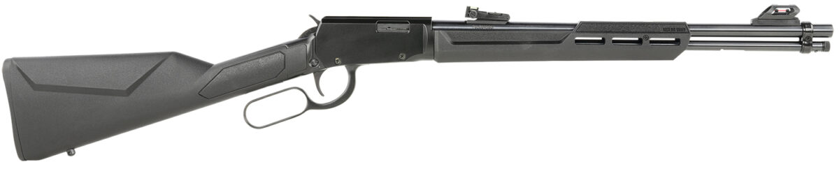 Rossi RL22181SY Rio Bravo Lever Action 22 LR Caliber with 15+1 Capacity, 18" Round Barrel, Polished Black Metal Finish & Black Synthetic Stock Right Hand (Full Size) 1 122633