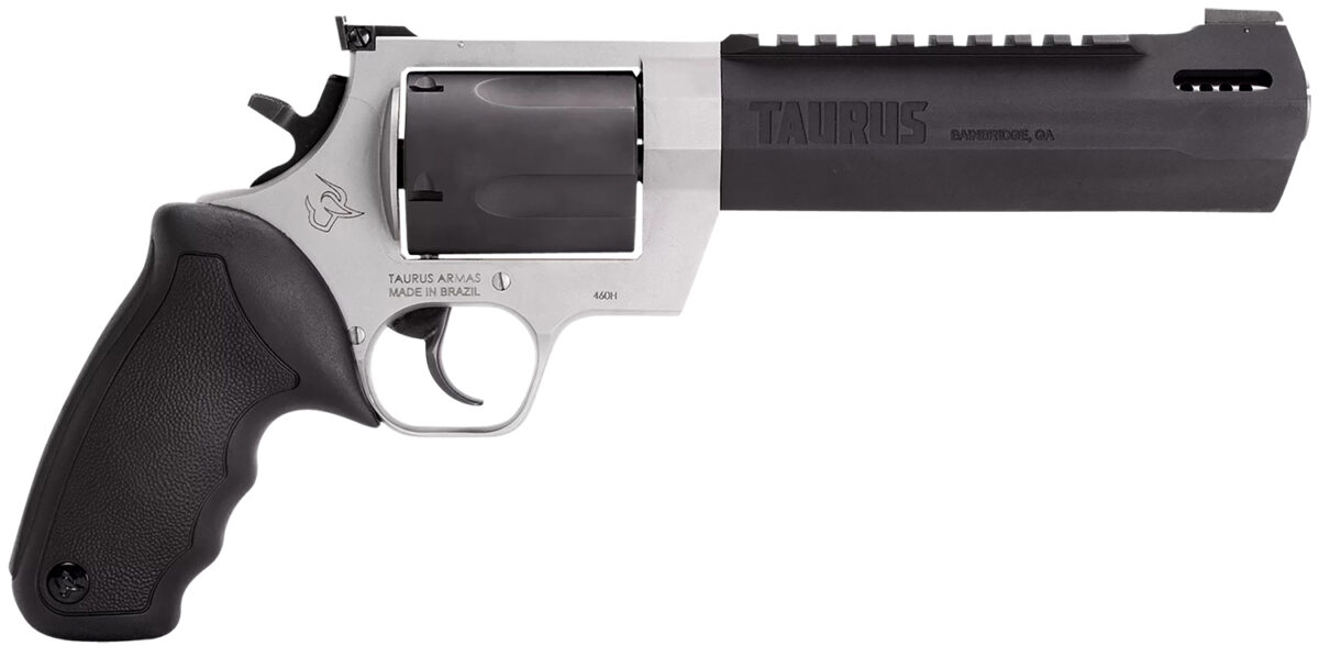 Taurus 2460065RH Raging Hunter 460 S&W Mag 5rd 6.75" Matte Black Oxide Barrel & Cylinder Matte Stainless Steel Frame Black Rubber with Integrated Cushion Insert Grip 1 131302