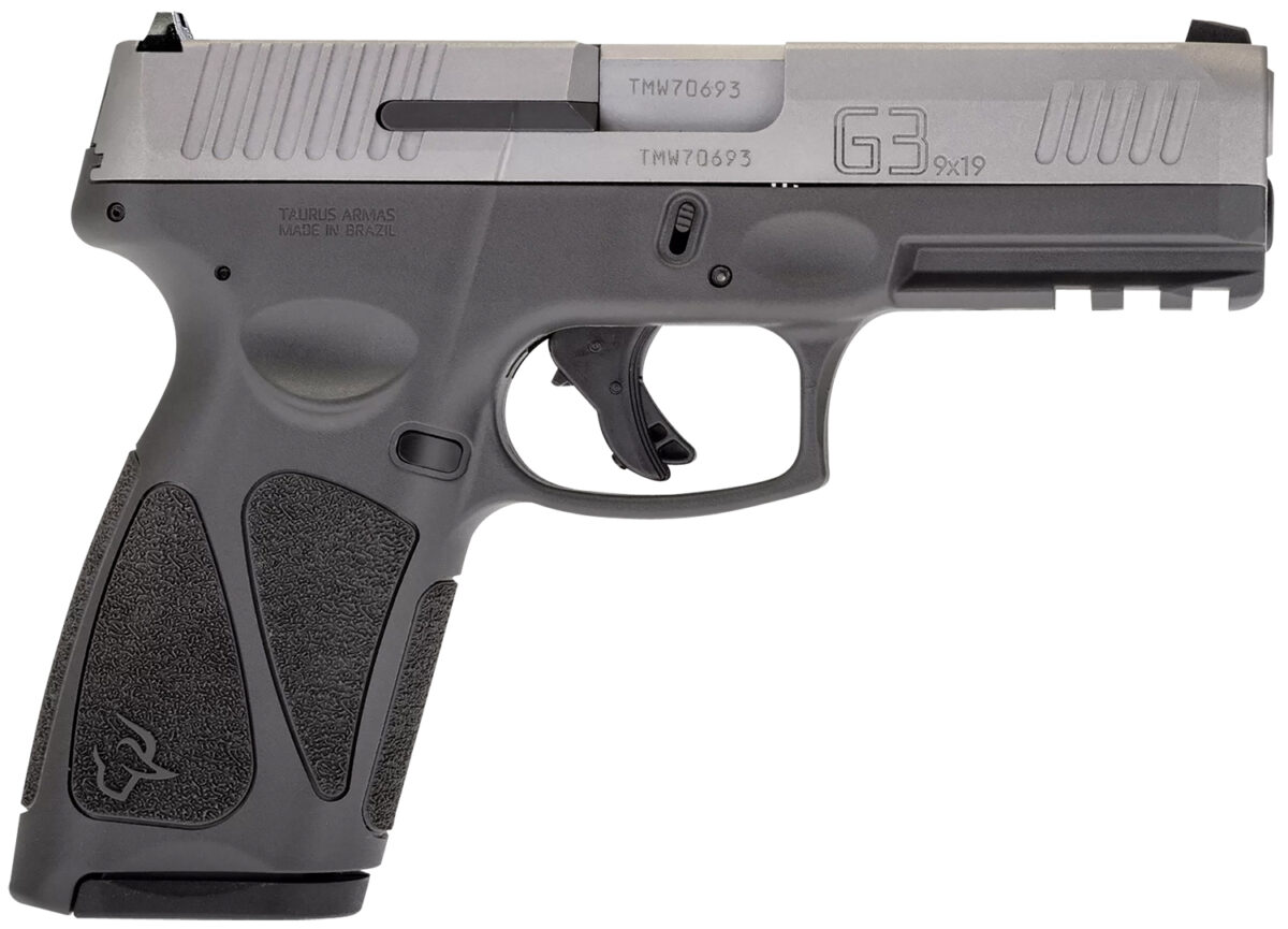 Taurus 1G3B949G G3 Full Size Frame 9mm Luger 15+1/17+1 4" Matte Stainless Steel Barrel, Matte Serrated Stainless Steel Slide, Gray Polymer Frame w/Picatinny Rail, Polymer Grip, Right Hand 1 135485
