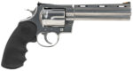 Colt Mfg ANACONDASP6RTS Anaconda 44 Mag 6 Shot 6" Stainless Recessed Target/Vent Rib Barrel, Cylinder & Frame, Black Hogue Rubber w/Finger Grooves Grip 2 135490