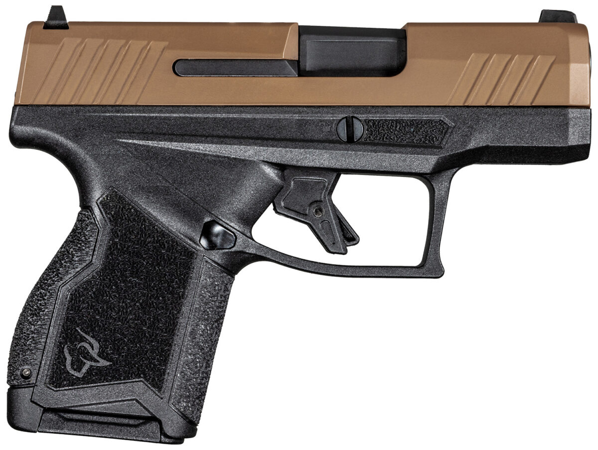 Taurus 1GX4M93E GX4 Micro-Compact 9mm Luger Caliber with 3.06" Barrel, 11+1 Capacity, Black Finish Frame, Serrated Coyote Cerakote Steel Slide & Interchangeable Backstrap Grip Includes 2 Mags 1 139061