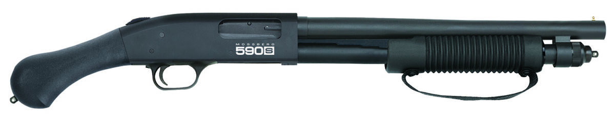 Mossberg 51601 590S Shockwave 12 Gauge Pump 3" 8+1 14.38" Matte Blued Steel Barrel, Black Anodized Receiver, Black Raptor Birdshead Grip 1 140723