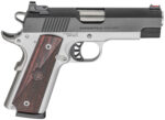 Springfield Armory PX9124L 1911 Ronin EMP 9mm Luger 10+1, 4" Stainless Match Grade Bull Steel Barrel, Blued Serrated Carbon Steel Slide, Satin Cerakote Aluminum Frame w/Beavertail, Textured Wood Grip 2 141650