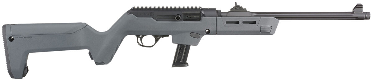 Ruger 19130 PC Carbine 9mm Luger 17+1 16.10" Threaded/Fluted Barrel, Type III Hard Coat Anodized Aluminum Alloy Receiver, Stealth Gray Magpul PC Backpacker Stock, Optics Ready 1 147122