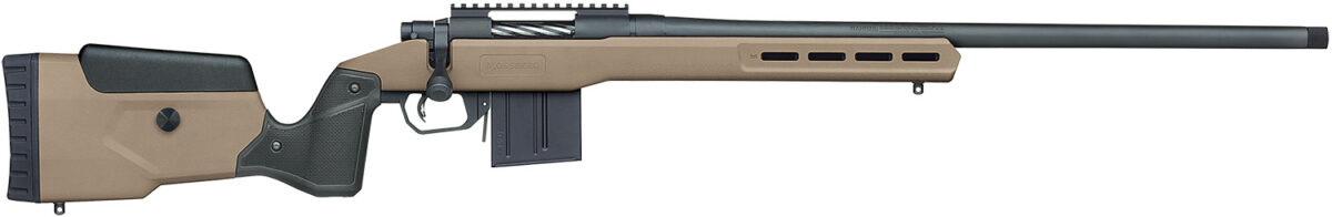 Mossberg 28148 Patriot LR Tactical 6.5 PRC 10+1 22" Matte Blued Threaded Bull Barrel, Matte Blued Picatinny Rail MDT Oryx Tactical M-LOK Flat Dark Earth Synthetic Stock, Right Hand 1 150453
