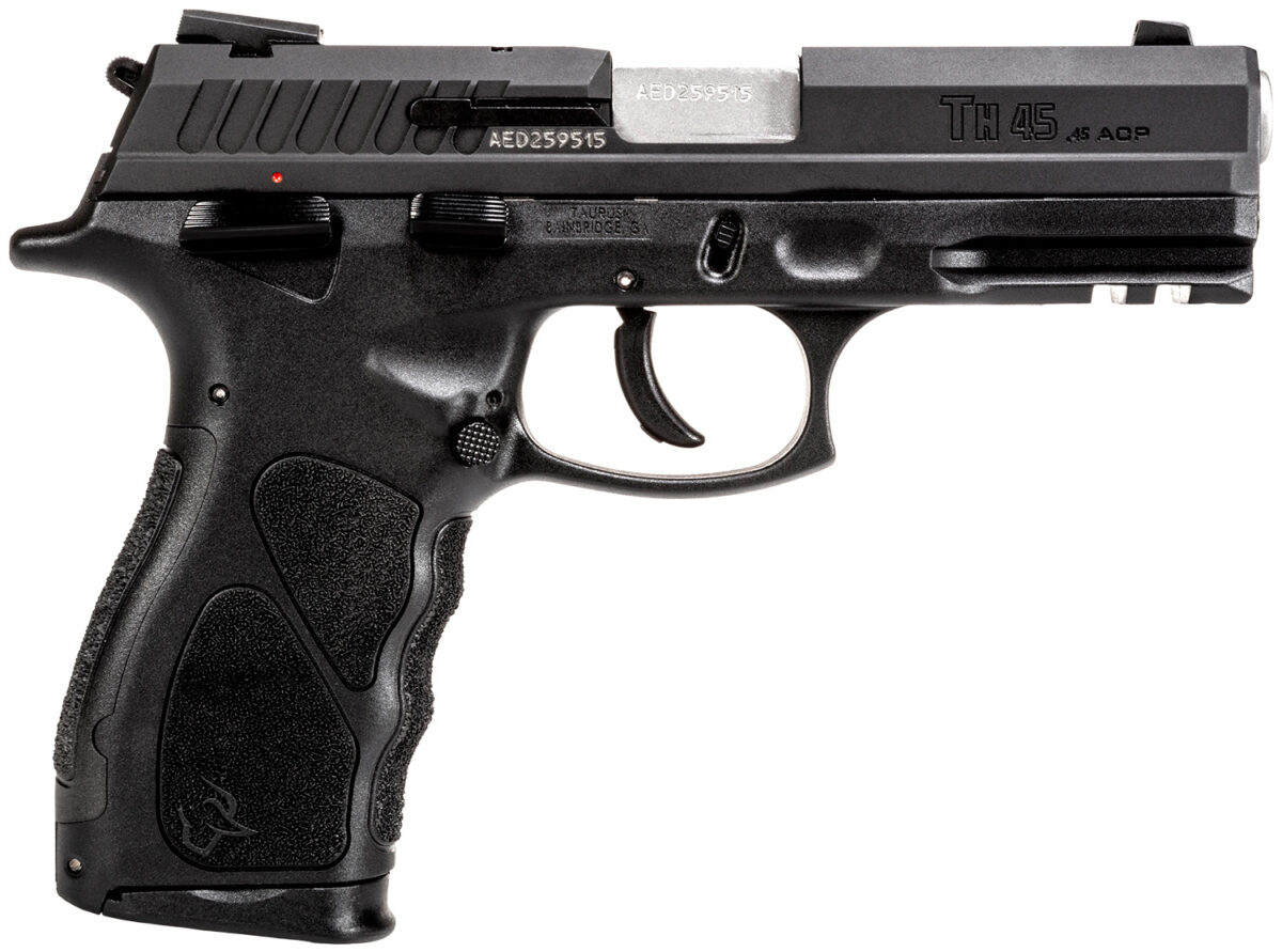 Taurus 1TH45041 TH Full Size 45 ACP 13+1 4.27" Matte Stainless Steel Barrel, Matte Black Serrated Slide, Black Polymer Frame w/Picatinny Rail, Black Interchangeable Backstrap Grip Right Hand 1 150914