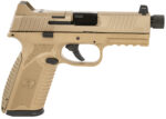 FN 66101376 510 Tactical Full Size Frame 10mm Auto 22+1, 4.71" Black Target Crown Steel Barrel, Flat Dark Earth PVD Optic Cut/Serrated Steel Slide & Polymer Frame w/Picatinny Rail, Ambidextrous 2 151364