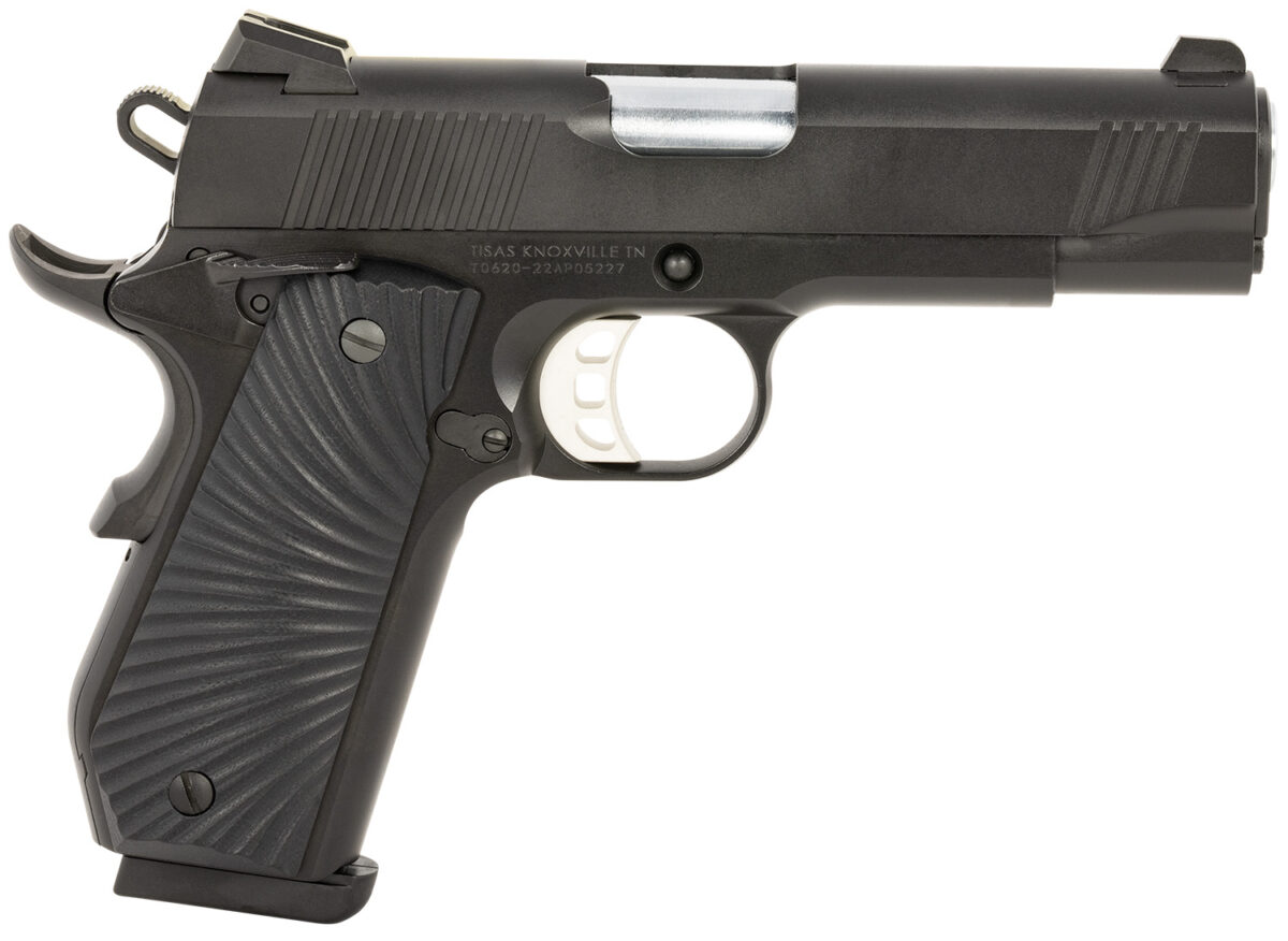 SDS Imports 10100102 1911 Devil Ray Carry 45 ACP 8+1 4.25" Stainless Steel Barrel, Black Cerakote Serrated Steel Slide, Black Cerakote Steel Frame w/Beavertail, Black Sunburst G10 Grips 1 152707