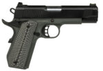 Tisas 10100802 1911 Yukon Full Size 10mm Auto 10+1 4.25" Stainless Steel Barrel, Black Cerakote Serrated Slide, Dark Gray Cerakote Steel Frame w/LPI Checkering & Beavertail, Black Sunburst G10 Grips 2 152715